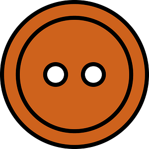 Orange-Brown round button with two holes