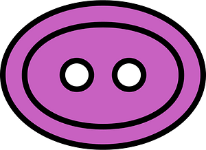 Magenta oval button with two holes