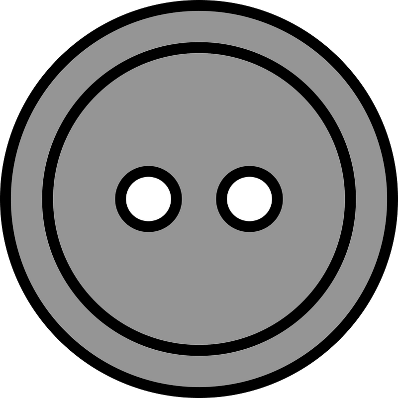 Grey round button with two holes