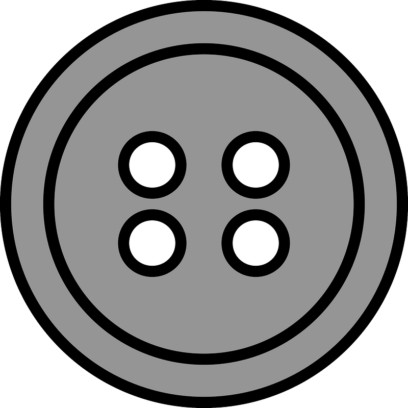 Grey round button with four holes