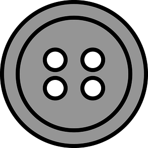 Grey round button with four holes