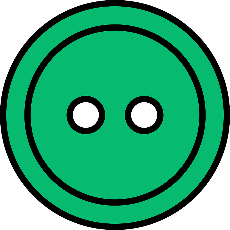 Green round button with two holes