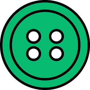 Green round button with four holes