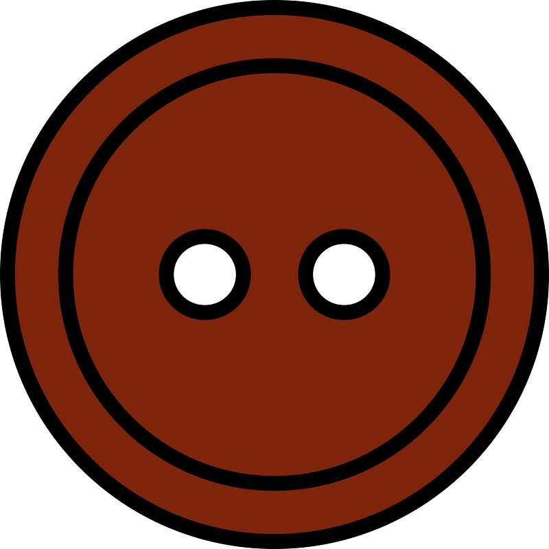 Brown round button with two holes