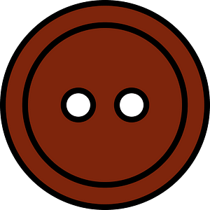 Brown round button with two holes