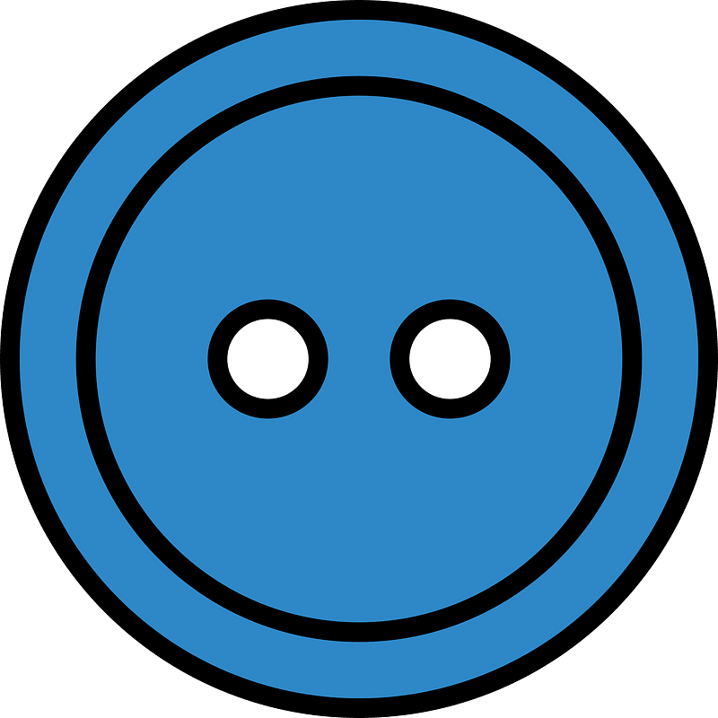 Blue round button with two holes