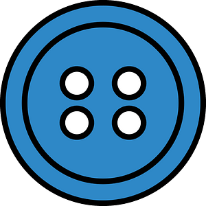 Blue round button with four holes