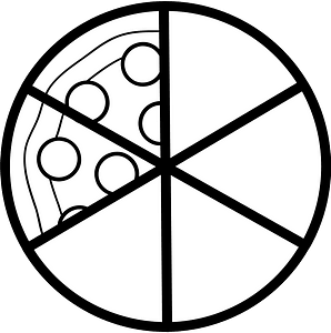 Blank Pizza Fractions 2:6