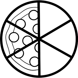 Blank Pizza Fractions 3:6