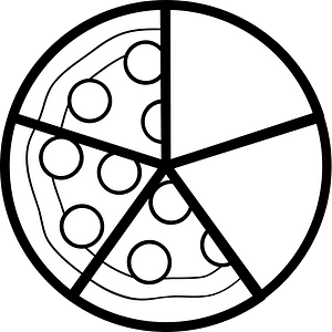 Blank Pizza Fractions 3:5