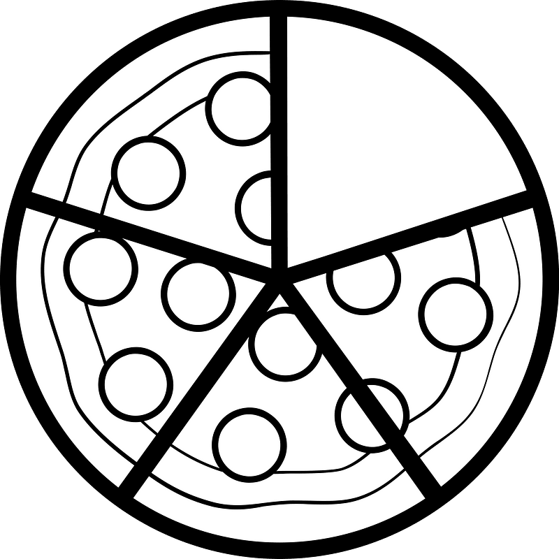 Blank Pizza Fractions 4:5
