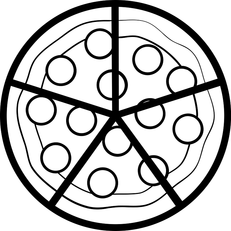 Blank Pizza Fractions 5:5