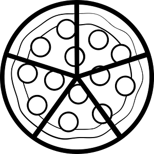 Blank Pizza Fractions 5:5
