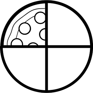 Blank Pizza Fractions 1:4