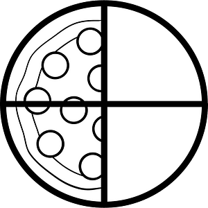 Blank Pizza Fractions 2:4