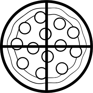 Blank Pizza Fractions 4:4