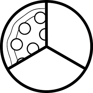 Blank Pizza Fractions 1:3