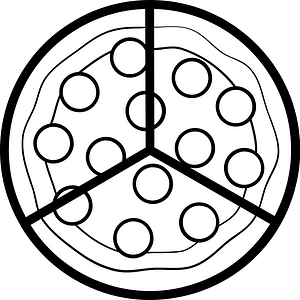 Blank Pizza Fractions 3:3