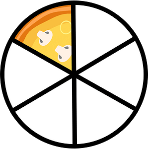 Mushroom Pizza Fractions 1:6