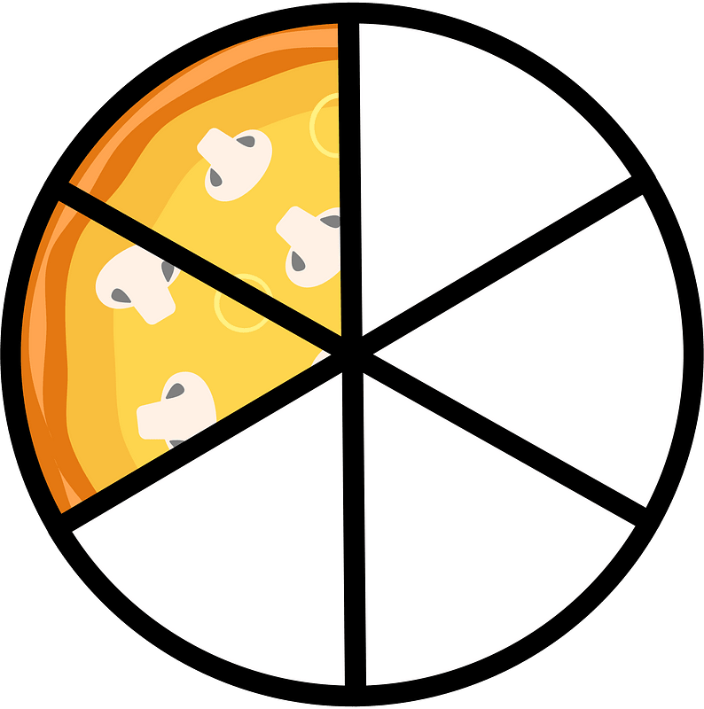 Mushroom Pizza Fractions 2:6