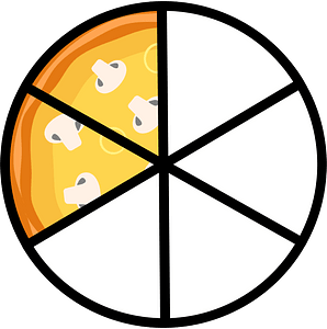 Mushroom Pizza Fractions 2:6