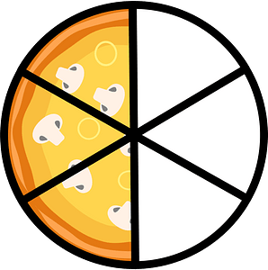 Mushroom Pizza Fractions 3:6