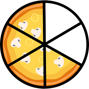 Mushroom Pizza Fractions 4:6