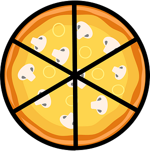Mushroom Pizza Fractions 6:6