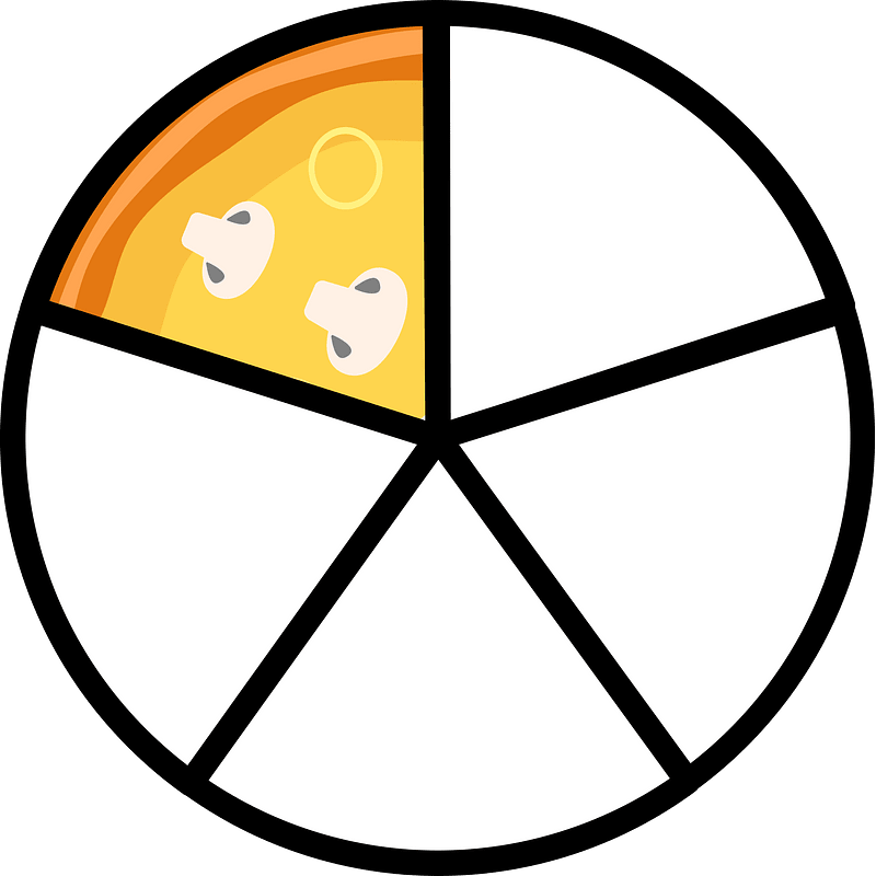 Mushroom Pizza Fractions 1:5