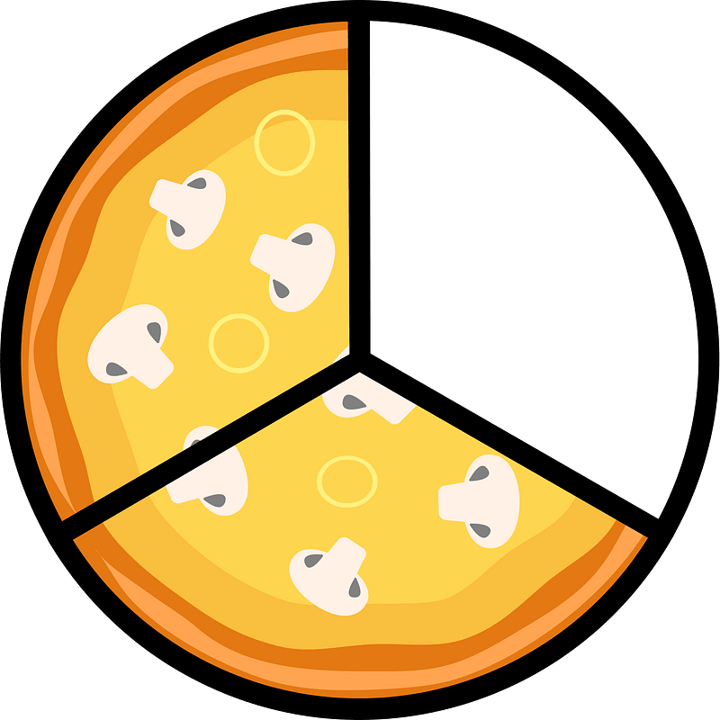 Mushroom Pizza Fractions 2:3