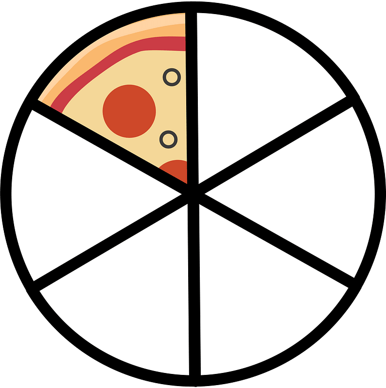 Pizza Fractions 1:6