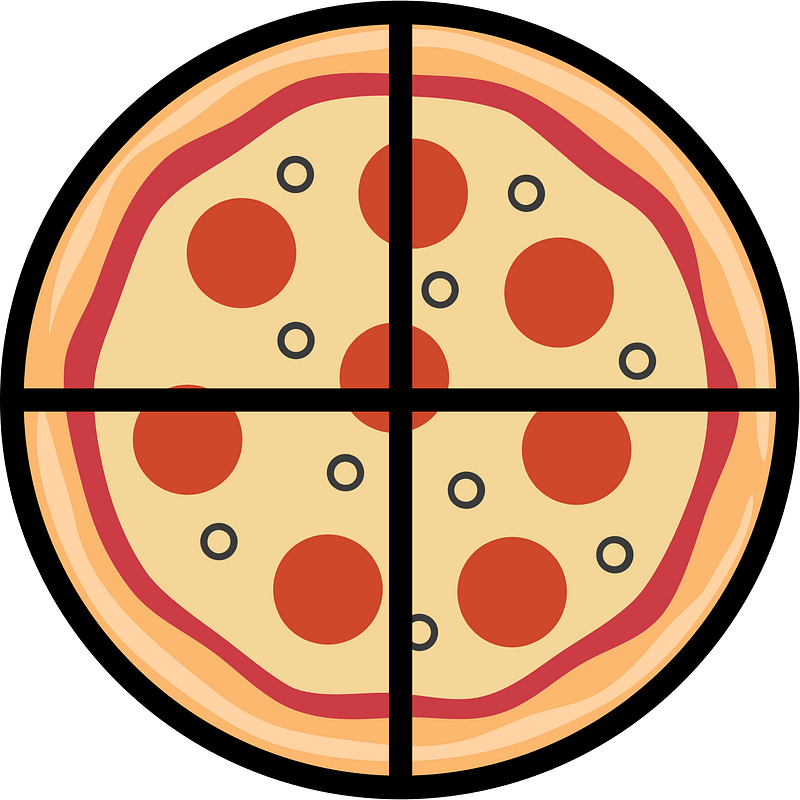 Pizza Fractions 4:4