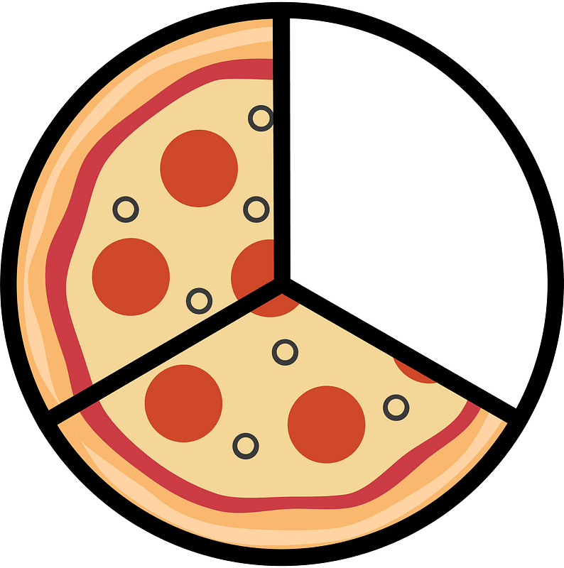 Pizza Fractions 2:3