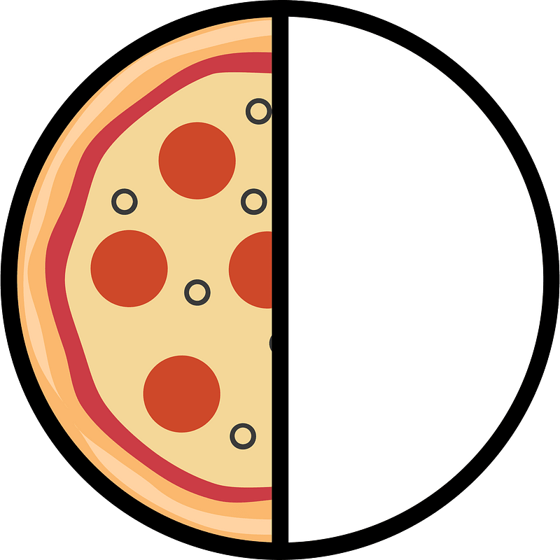 Pizza Fractions 1:2