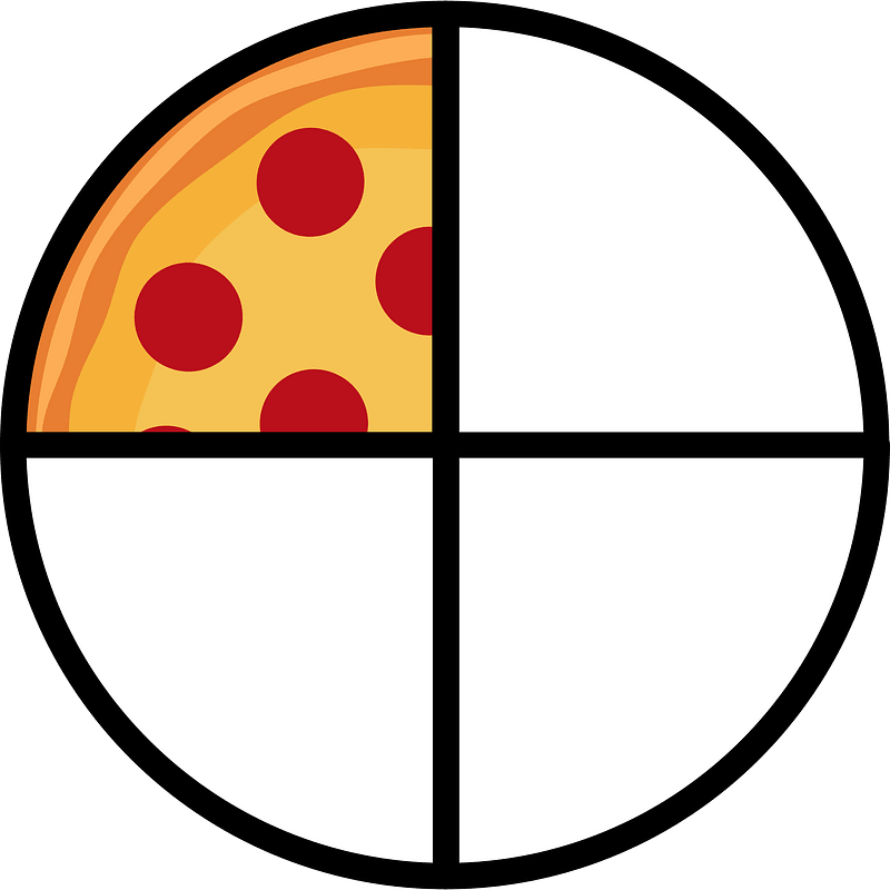 Tomato Pizza Fractions 1:4