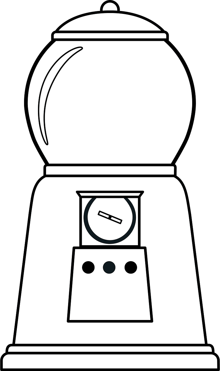 White empty gumball machine
