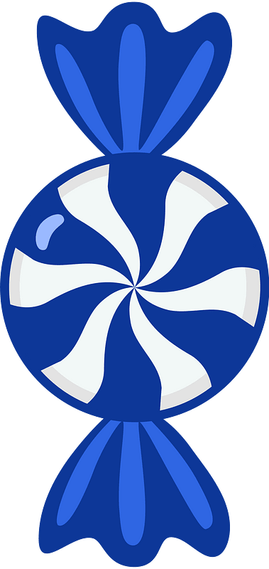 Ultramarine wrapped peppermint swirl candy