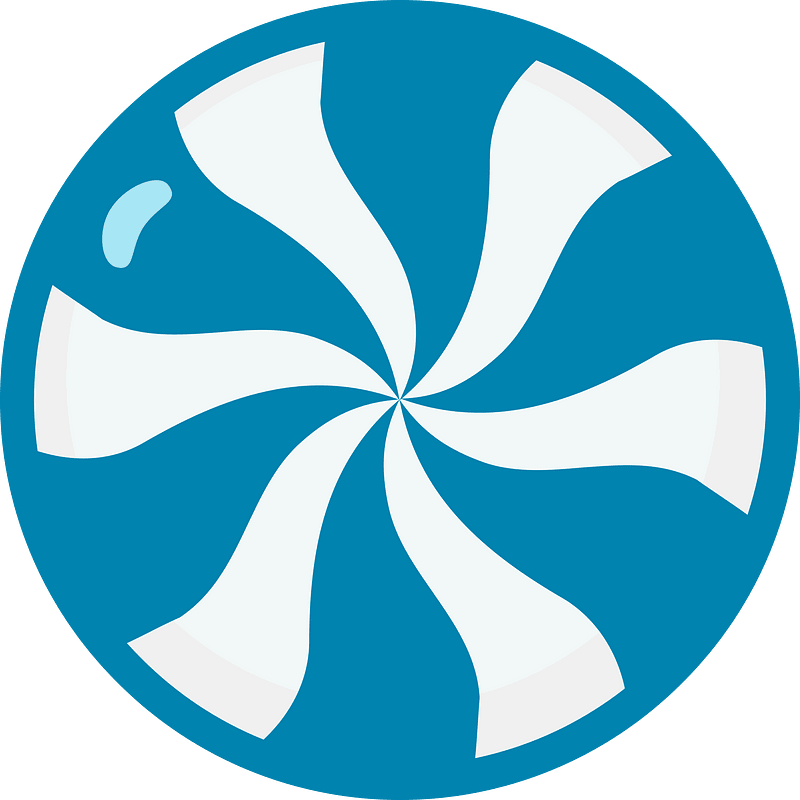 Cerulean-Blue peppermint swirl candy