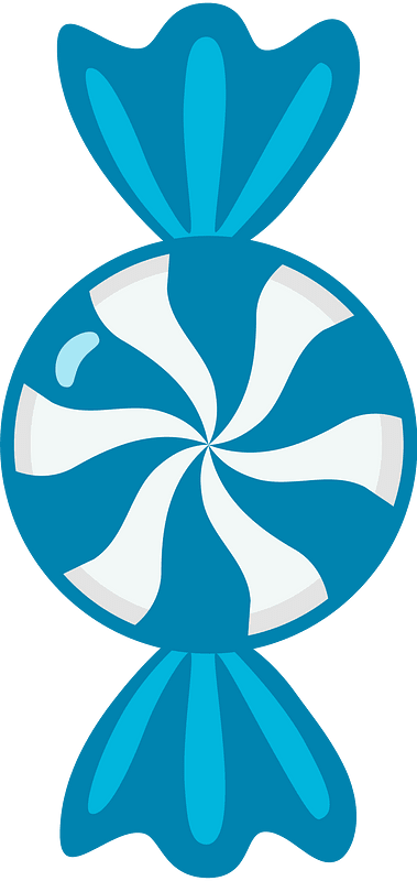 Cerulean-Blue wrapped peppermint swirl candy