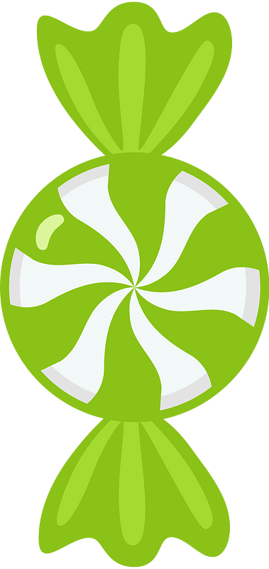 Lime wrapped peppermint swirl candy
