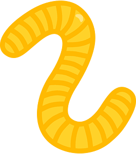 Yellow-Amber gummy worm