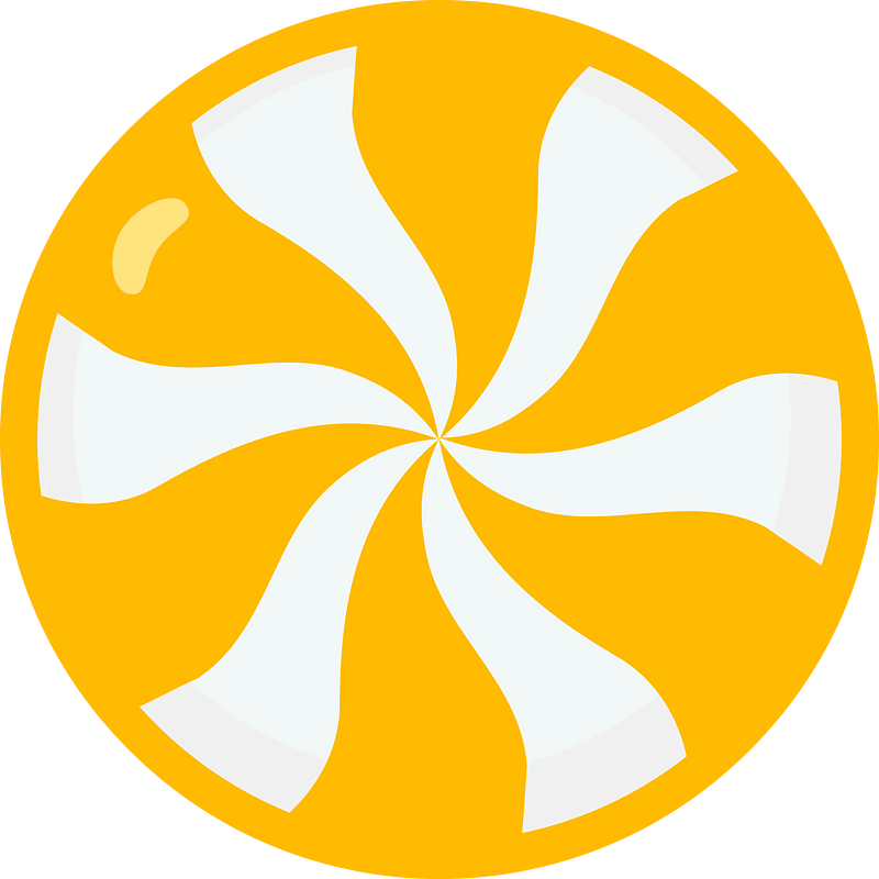 Yellow-Amber peppermint swirl candy