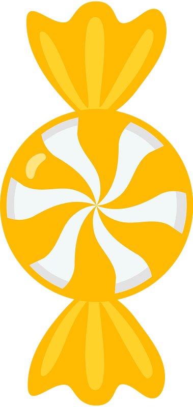 Yellow-Amber wrapped peppermint swirl candy