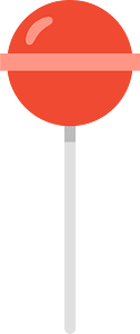 Vermilion ball lollipop