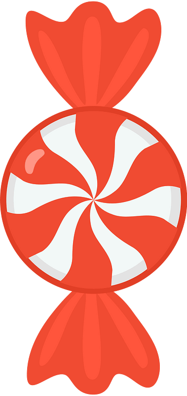 Vermilion wrapped peppermint swirl candy