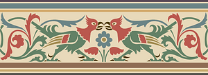 Medieval Pattern with Bird