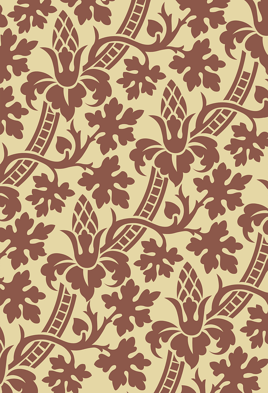 Medieval Brocade pattern in one colour upon a light ground