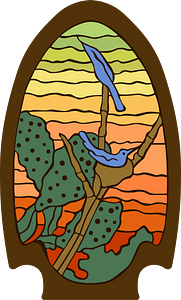 Art Nouveau stained glass after Henri Simmen