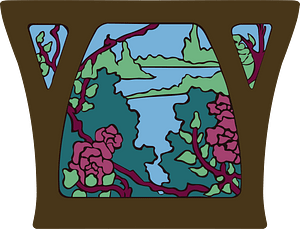 Art Nouveau stained glass after Henri Simmen