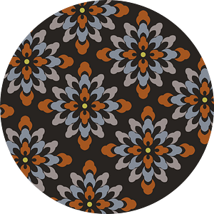 Japanese Decorative floral design in a circle